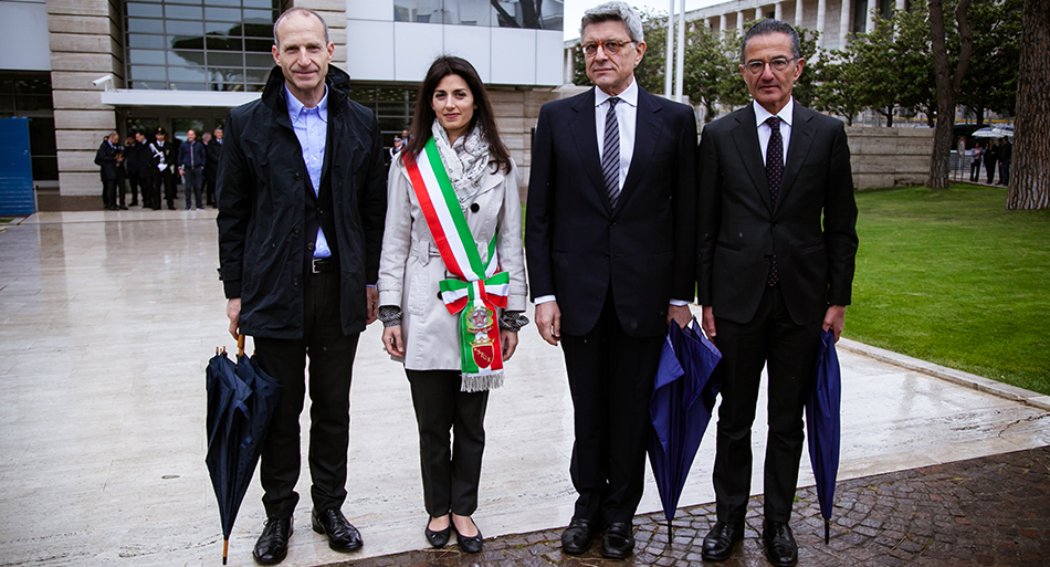Claudio Di Berardino - Regione Lazio / Virginia Raggi - Sindaca di Roma / Massimo De Felice - Presidente Inail / Giuseppe Lucibello - Direttore Generale Inaill