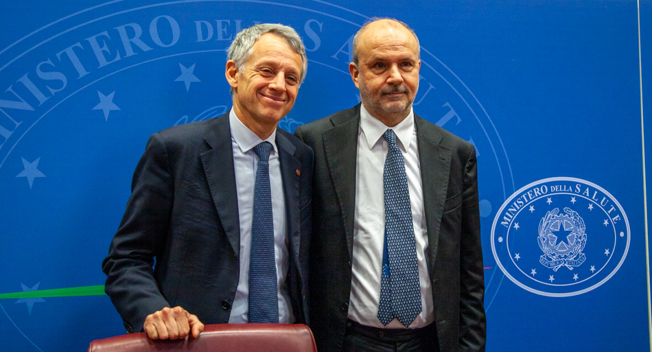 Fabrizio D'Ascenzo, commissario straordinario Inail, con Orazio Schillaci, ministro della Salute