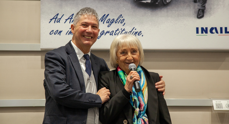 Marcello Fiori,  direttore generale Inail con Maria Stella Calà vedova del prof. Antonio Maglio 