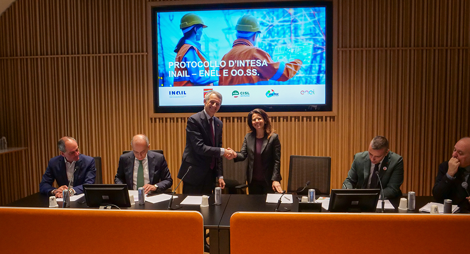 Firma protocollo d'intesa Inail-Enel e OO.SS