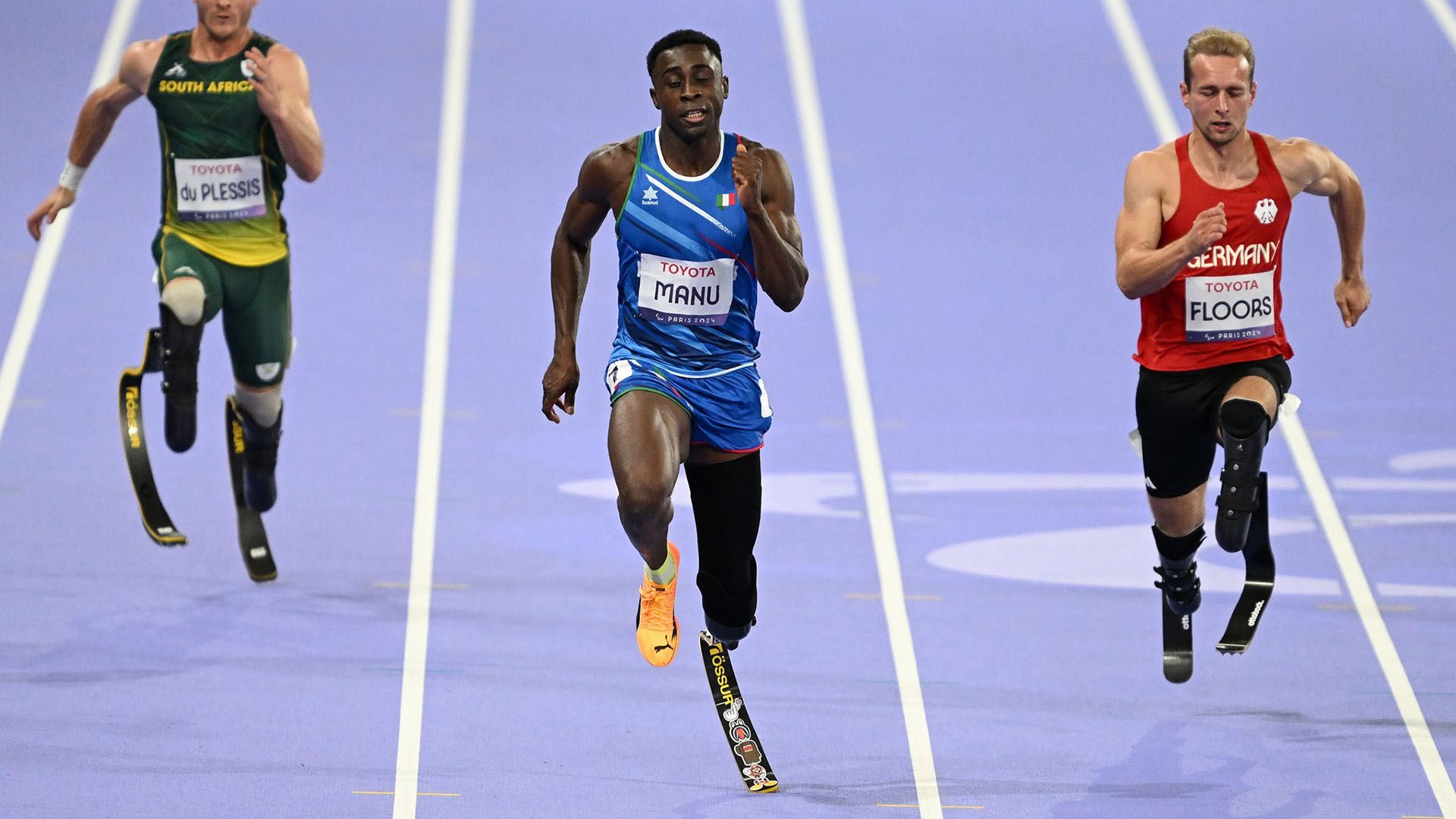  .Parigi (FRA) 01 settembre2024
Paralimpiadi Parigi 2024 100m maschile - T64 Round 1 - Batteria
In foto: MAXCEL AMO MANU
Ph Augusto Bizzi / CIP