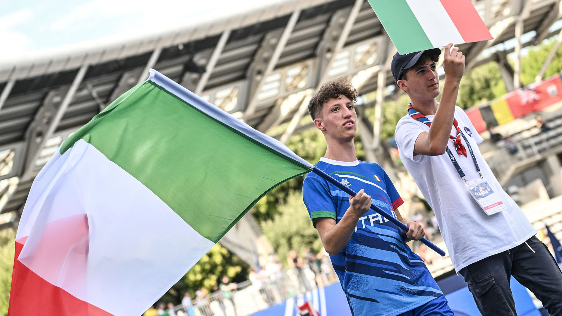 .Parigi 2023
Campionati Mondiali Para Atletica
nella foto: Fabio Bottazzini Porta bandiera 
Foto Augusto Bizzi
