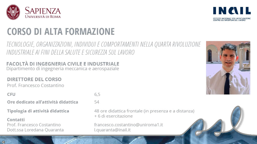 FRANCESCO COSTANTINO - SAPIENZA UNIVERSITÀ DI ROMA