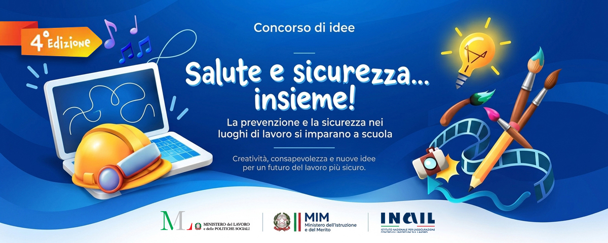 Logo Inail bianco su sfondo blu